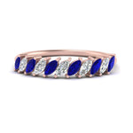 Load image into Gallery viewer, cheap-marquise-stack-diamond-band-with-sapphire-in-rose-gold-FD9726BGSABL-NL-RG.jpg
