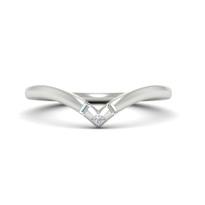 Chevron Wedding Ring With Baguette And Princess