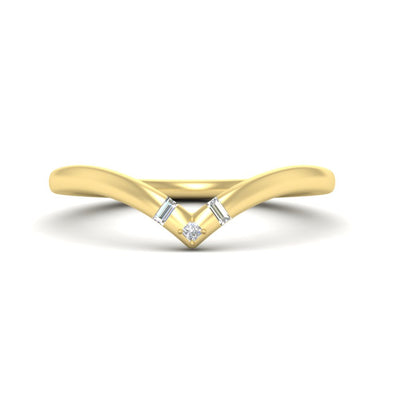 Chevron Wedding Ring With Baguette And Princess