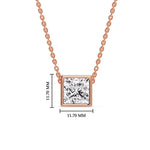 Load image into Gallery viewer, Princess Diamond Bezel Set Solitaire Pendant
