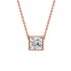 Load image into Gallery viewer, Princess Diamond Bezel Set Solitaire Pendant