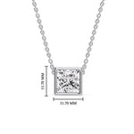 Load image into Gallery viewer, Princess Diamond Bezel Set Solitaire Pendant

