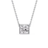 Load image into Gallery viewer, Princess Diamond Bezel Set Solitaire Pendant