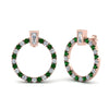 Load image into Gallery viewer, circle-stud-diamond-earring-with-emerald-in-rose-gold-FDEAR9221GEMGR-NL-RG