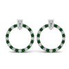Load image into Gallery viewer, circle-stud-diamond-earring-with-emerald-in-white-gold-FDEAR9221GEMGR-NL-WG