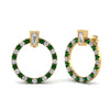 Load image into Gallery viewer, circle-stud-diamond-earring-with-emerald-in-yellow-gold-FDEAR9221GEMGR-NL-YG