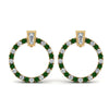 Load image into Gallery viewer, circle-stud-diamond-earring-with-emerald-in-yellow-gold-FDEAR9221GEMGR-NL-YG