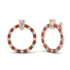 Load image into Gallery viewer, circle-stud-diamond-earring-with-orange-sapphire-in-rose-gold-FDEAR9221GSAOR-NL-RG