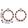 Load image into Gallery viewer, circle-stud-diamond-earring-with-orange-sapphire-in-white-gold-FDEAR9221GSAOR-NL-WG
