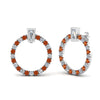 Load image into Gallery viewer, circle-stud-diamond-earring-with-orange-sapphire-in-white-gold-FDEAR9221GSAOR-NL-WG