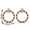 Load image into Gallery viewer, circle-stud-diamond-earring-with-orange-sapphire-in-yellow-gold-FDEAR9221GSAOR-NL-YG