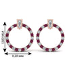Load image into Gallery viewer, circle-stud-diamond-earring-with-pink-sapphire-in-rose-gold-FDEAR9221GSADRPI-NL-RG