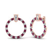 Load image into Gallery viewer, circle-stud-diamond-earring-with-pink-sapphire-in-rose-gold-FDEAR9221GSADRPI-NL-RG