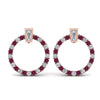 Load image into Gallery viewer, circle-stud-diamond-earring-with-pink-sapphire-in-rose-gold-FDEAR9221GSADRPI-NL-RG