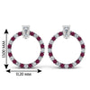 Load image into Gallery viewer, circle-stud-diamond-earring-with-pink-sapphire-in-white-gold-FDEAR9221GSADRPI-NL-WG