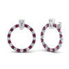 Load image into Gallery viewer, circle-stud-diamond-earring-with-pink-sapphire-in-white-gold-FDEAR9221GSADRPI-NL-WG