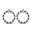 Load image into Gallery viewer, circle-stud-diamond-earring-with-pink-sapphire-in-white-gold-FDEAR9221GSADRPI-NL-WG