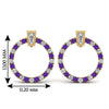 Load image into Gallery viewer, circle-stud-diamond-earring-with-purple-topaz-in-yellow-gold-FDEAR9221GVITO-NL-YG