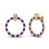Load image into Gallery viewer, circle-stud-diamond-earring-with-purple-topaz-in-yellow-gold-FDEAR9221GVITO-NL-YG