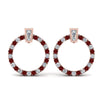 Load image into Gallery viewer, circle-stud-diamond-earring-with-ruby-in-rose-gold-FDEAR9221GRUDR-NL-RG