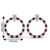 Load image into Gallery viewer, circle-stud-diamond-earring-with-ruby-in-white-gold-FDEAR9221GRUDR-NL-WG