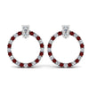 Load image into Gallery viewer, circle-stud-diamond-earring-with-ruby-in-white-gold-FDEAR9221GRUDR-NL-WG