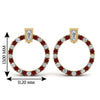 Load image into Gallery viewer, circle-stud-diamond-earring-with-ruby-in-yellow-gold-FDEAR9221GRUDR-NL-YG