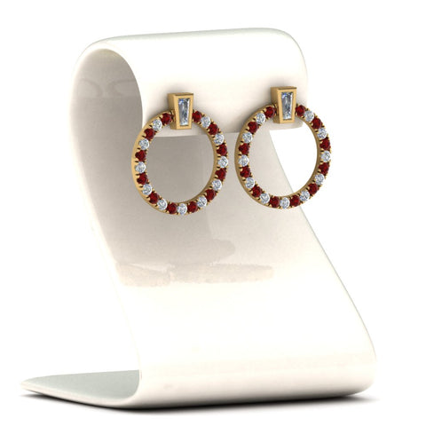 circle-stud-diamond-earring-with-ruby-in-yellow-gold-FDEAR9221GRUDR-NL-YG