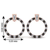 Load image into Gallery viewer, circle-stud-earring-with-black-diamond-in-rose-gold-FDEAR9221GBLACK-NL-RG