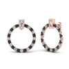 Load image into Gallery viewer, circle-stud-earring-with-black-diamond-in-rose-gold-FDEAR9221GBLACK-NL-RG