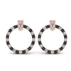 Load image into Gallery viewer, circle-stud-earring-with-black-diamond-in-rose-gold-FDEAR9221GBLACK-NL-RG