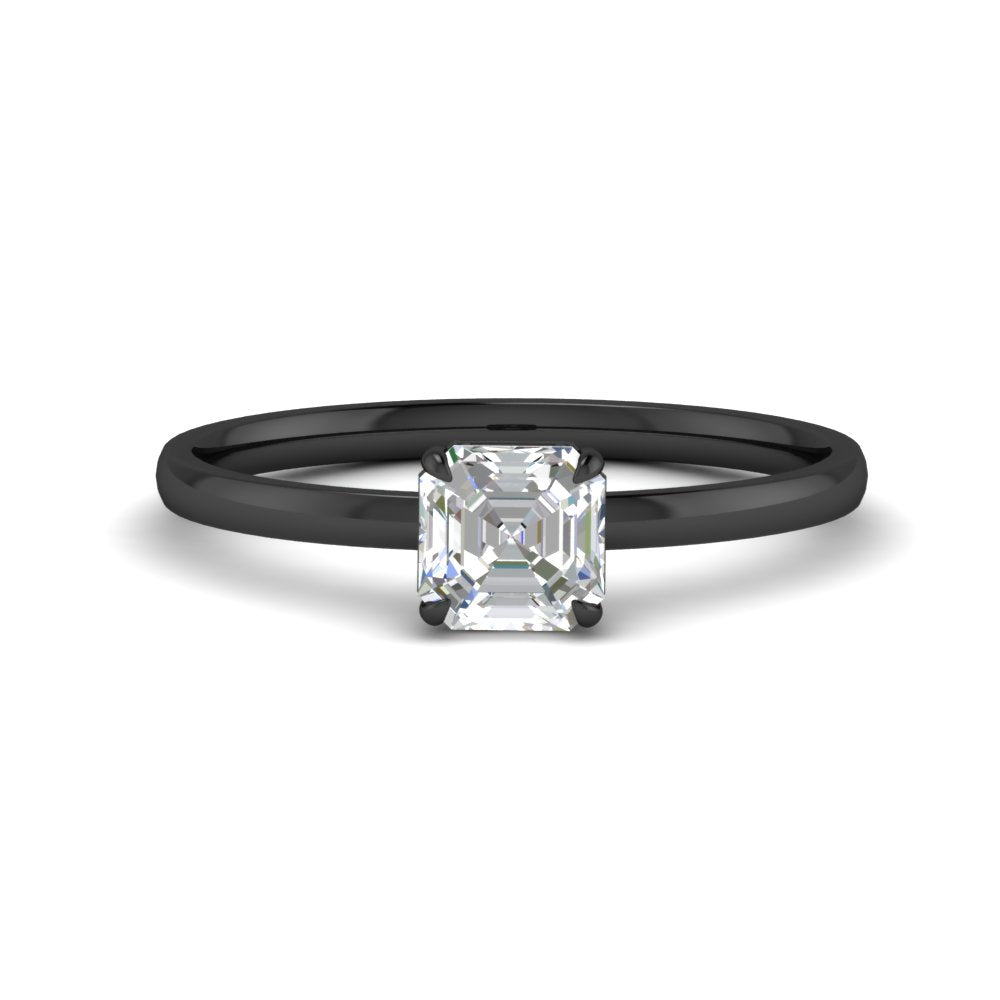 Asscher Cut 4 Prong Classic Solitaire Ring