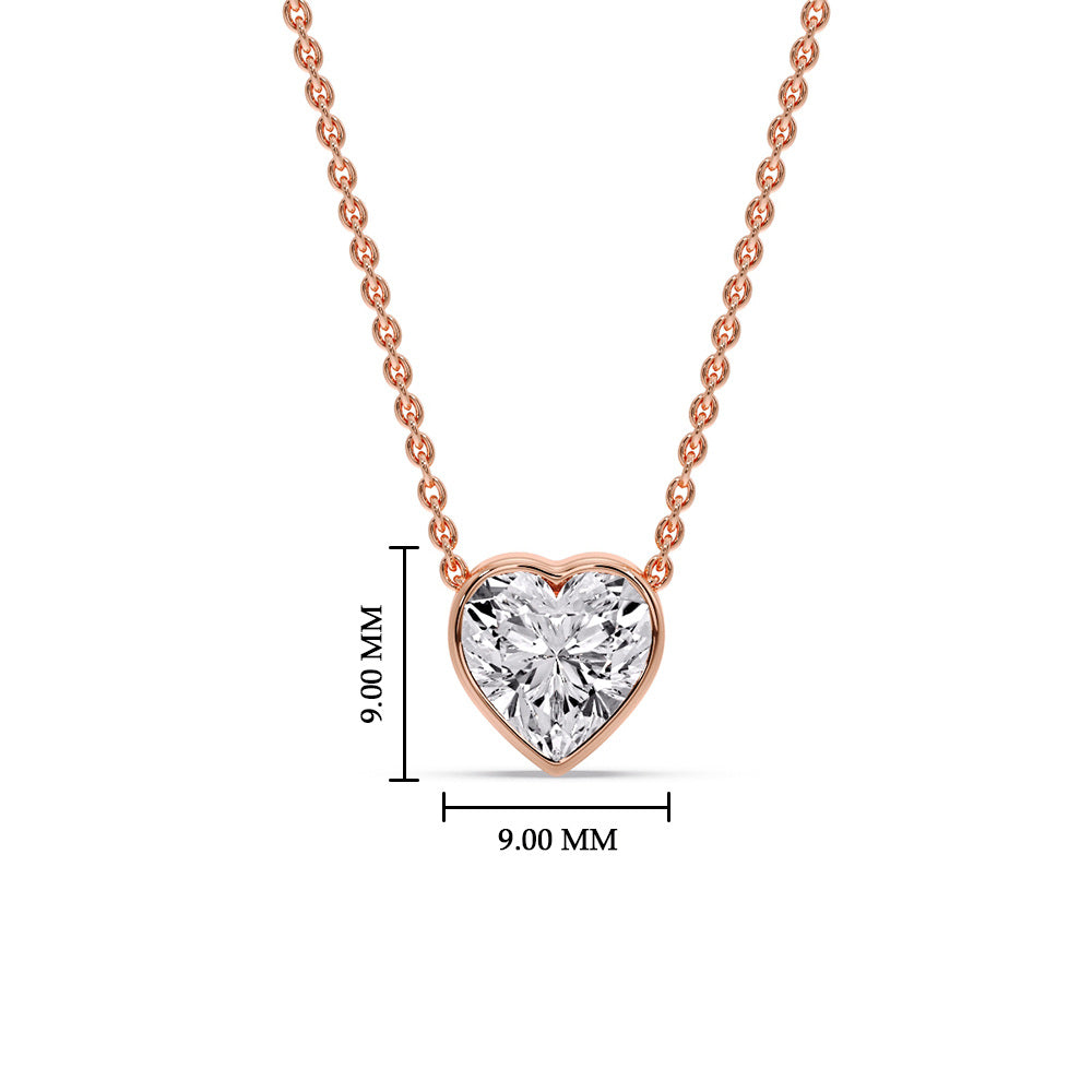 Solitaire Bezel Heart Shape Pendant