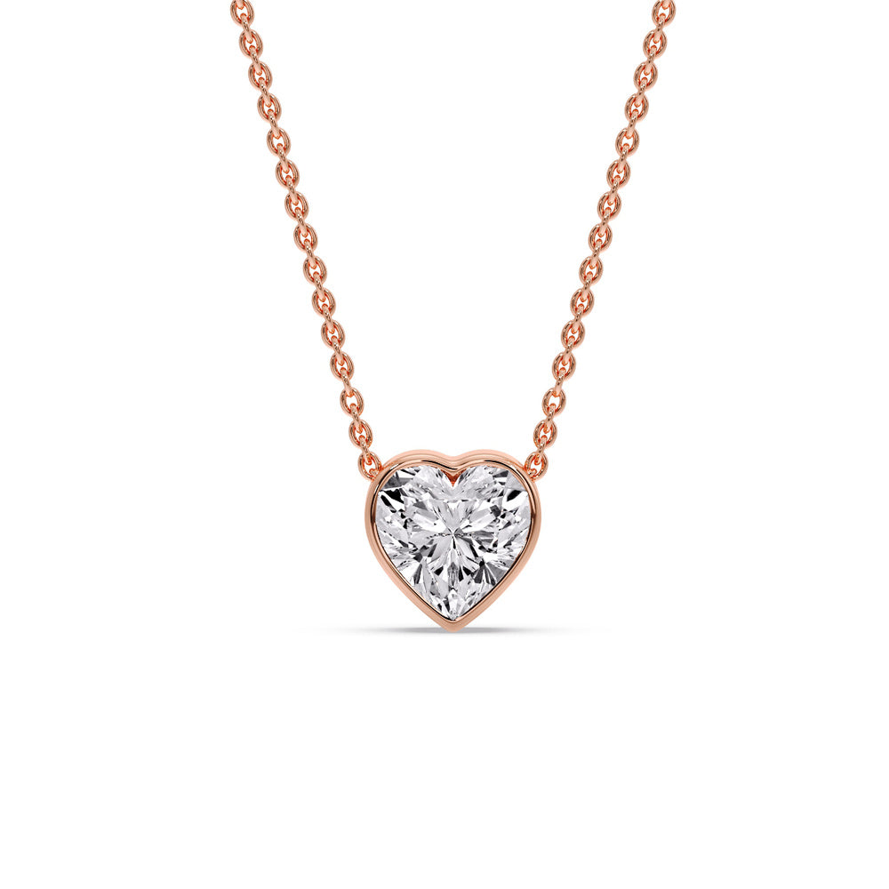 Solitaire Bezel Heart Shape Pendant