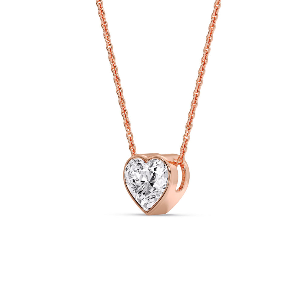 Solitaire Bezel Heart Shape Pendant