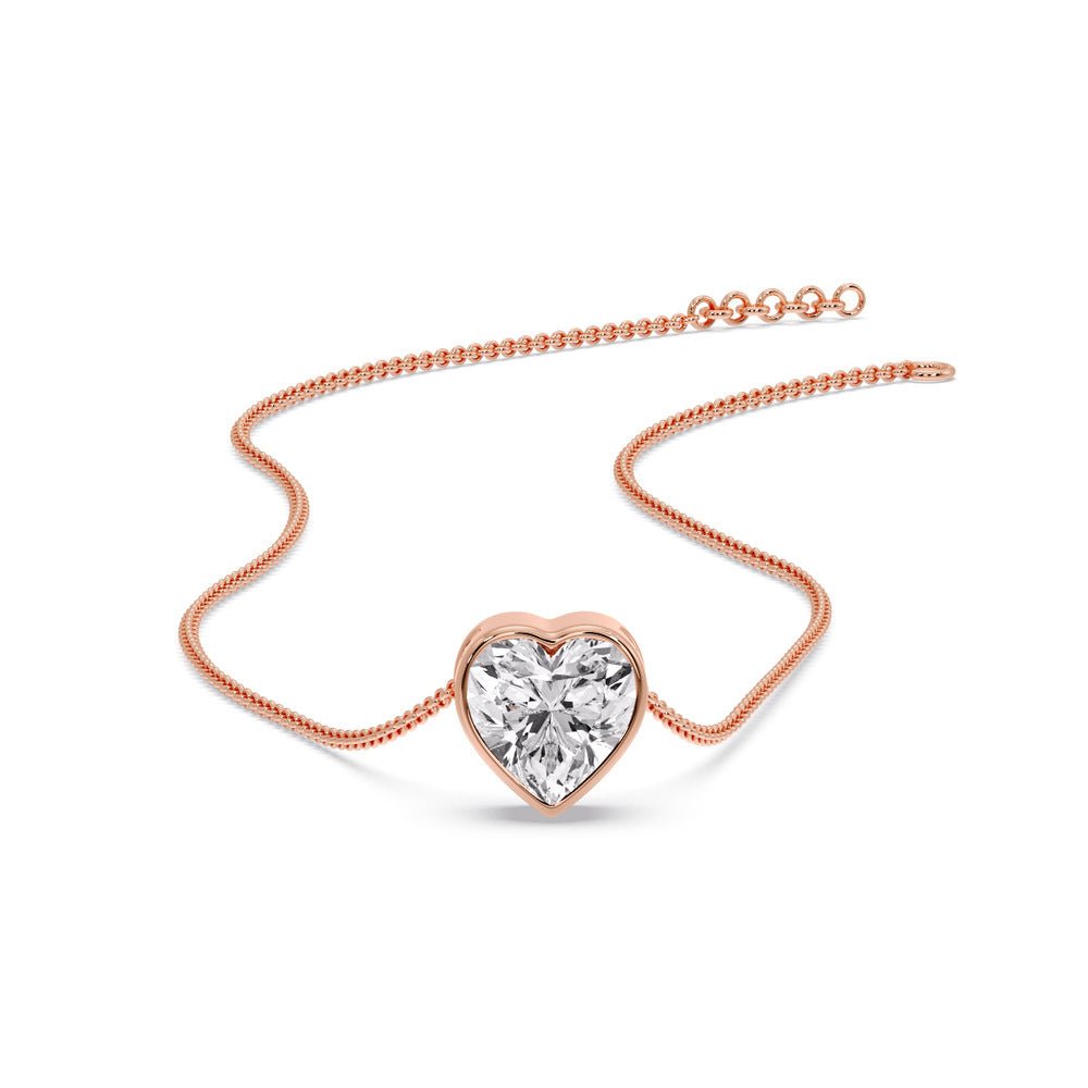 Solitaire Bezel Heart Shape Pendant