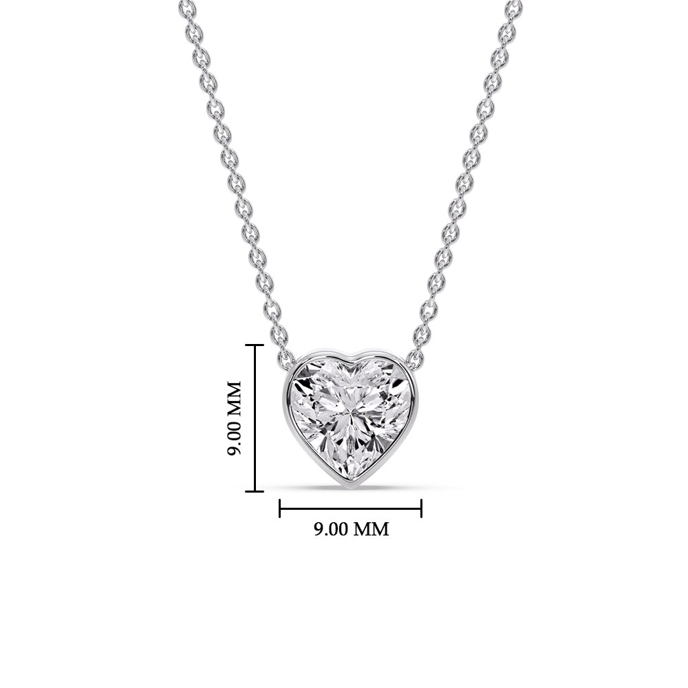Solitaire Bezel Heart Shape Pendant