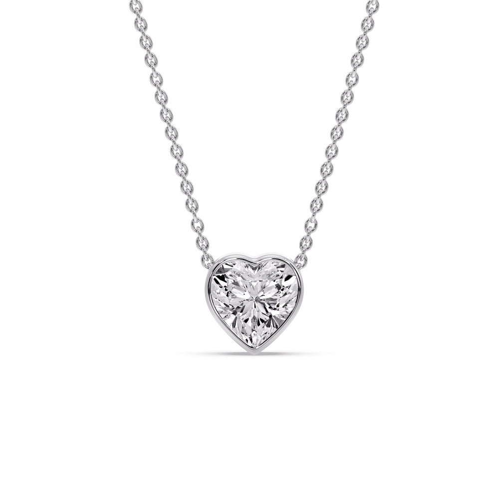Solitaire Bezel Heart Shape Pendant