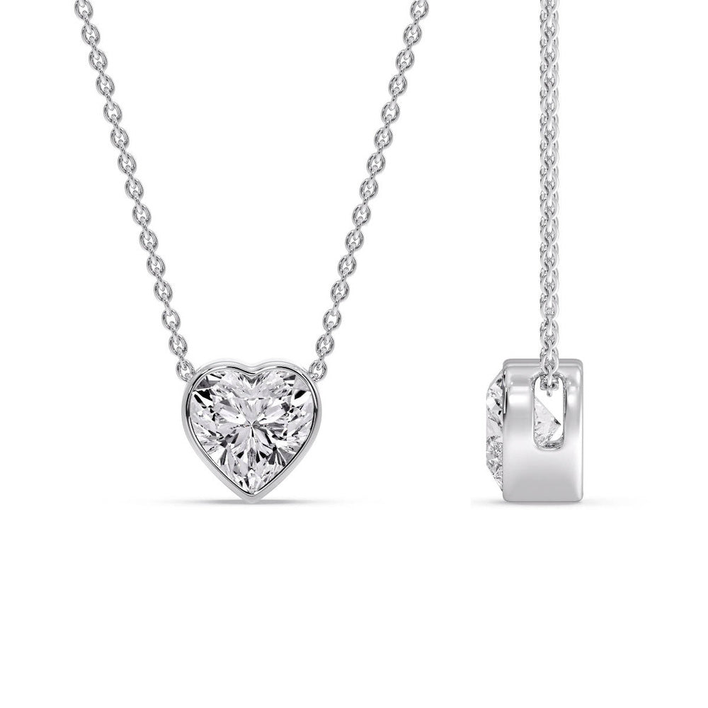 Solitaire Bezel Heart Shape Pendant