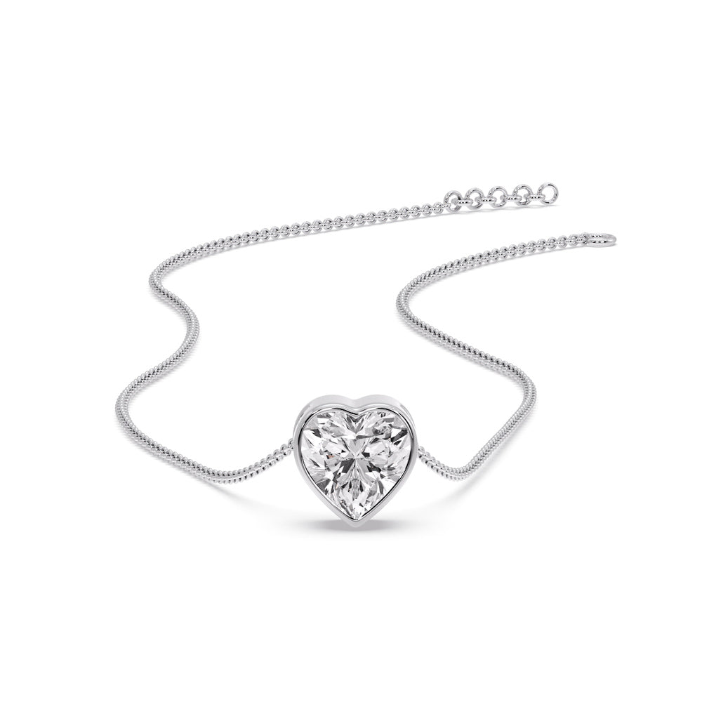 Solitaire Bezel Heart Shape Pendant