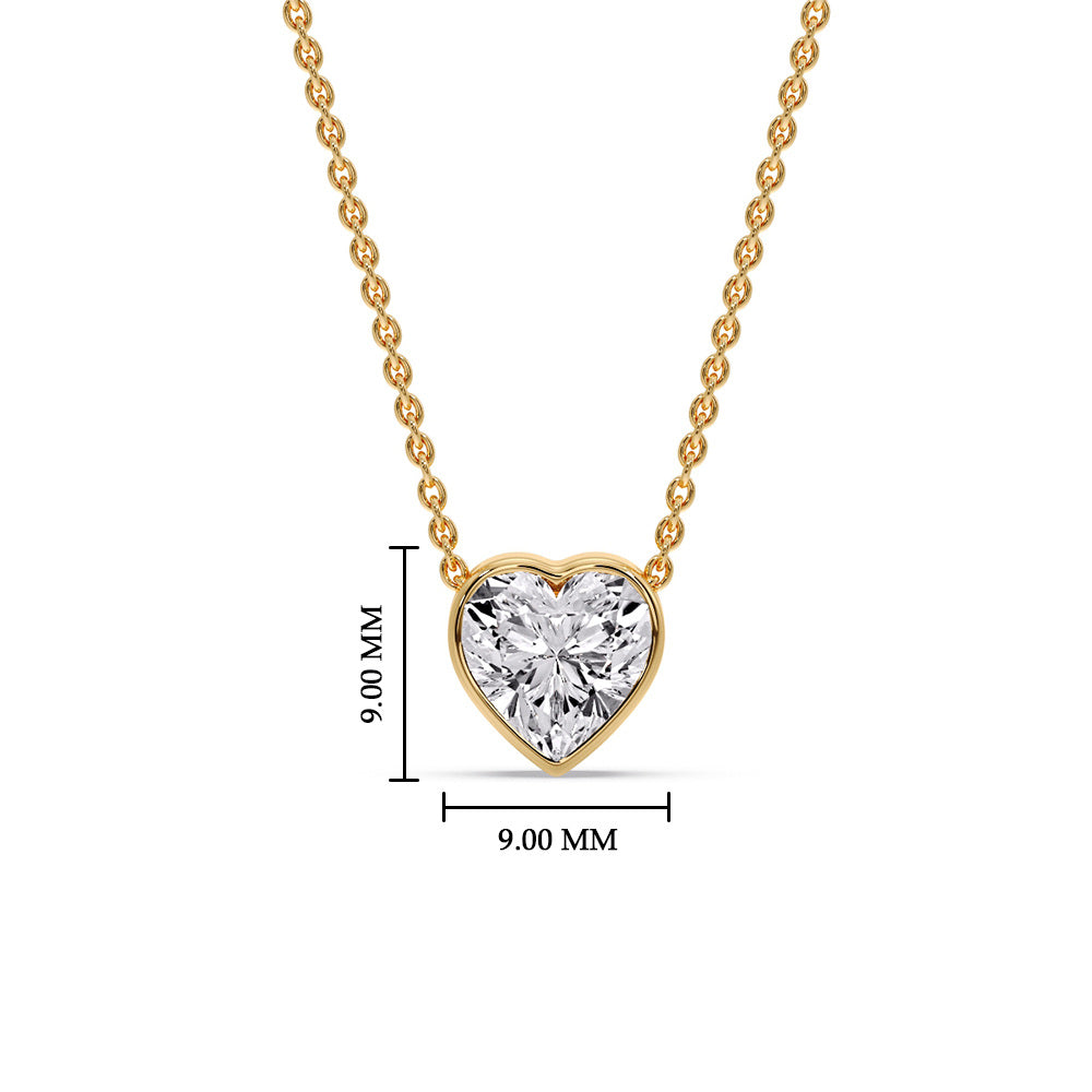 Solitaire Bezel Heart Shape Pendant