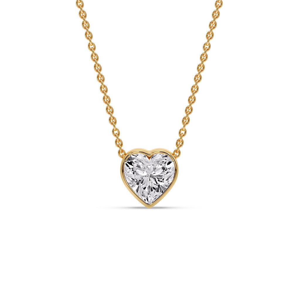 Solitaire Bezel Heart Shape Pendant