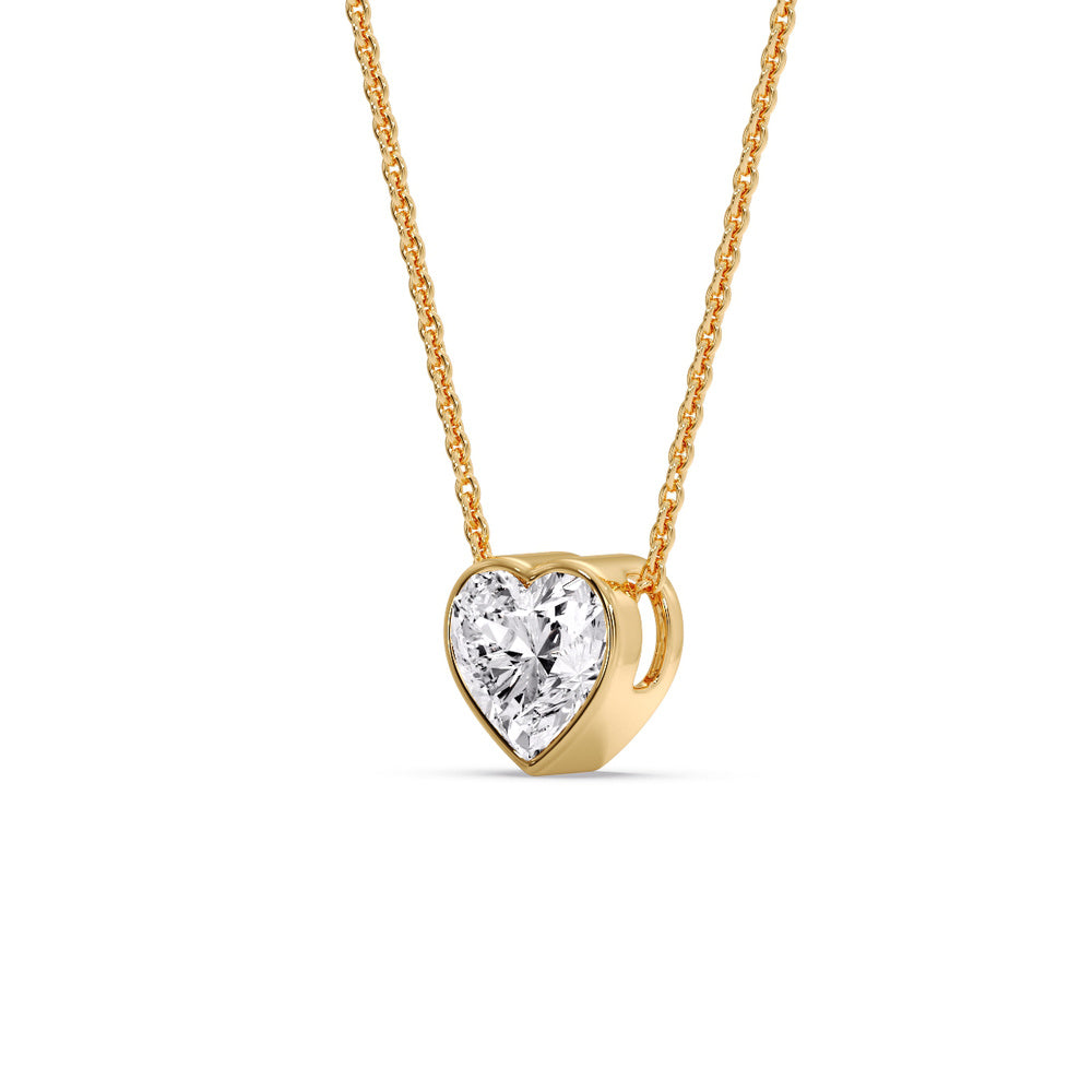 Solitaire Bezel Heart Shape Pendant