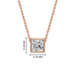 Load image into Gallery viewer, Princess Diamond Bezel Set Solitaire Pendant

