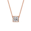 Load image into Gallery viewer, Princess Diamond Bezel Set Solitaire Pendant