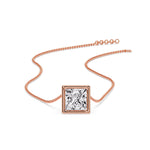 Load image into Gallery viewer, Princess Diamond Bezel Set Solitaire Pendant
