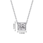 Load image into Gallery viewer, Princess Diamond Bezel Set Solitaire Pendant
