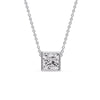 Load image into Gallery viewer, Princess Diamond Bezel Set Solitaire Pendant