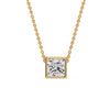Load image into Gallery viewer, Princess Diamond Bezel Set Solitaire Pendant