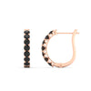 Load image into Gallery viewer, classic-black-diamond-huggie-hoop-earrings-in-rose-gold-FDEAR11246GBLACK-NL-RG